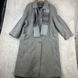 Bromley Petite Grey Wool Blend Long Overcoat Petite 18P